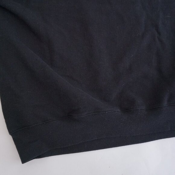 Vintage '90S Hanes Pro Print Heavyweight Cotton Blank Black Crewneck Sweater L - Picture 6 of 8
